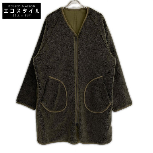 Khaki 16547T Reversible Collarless Coat L Men's