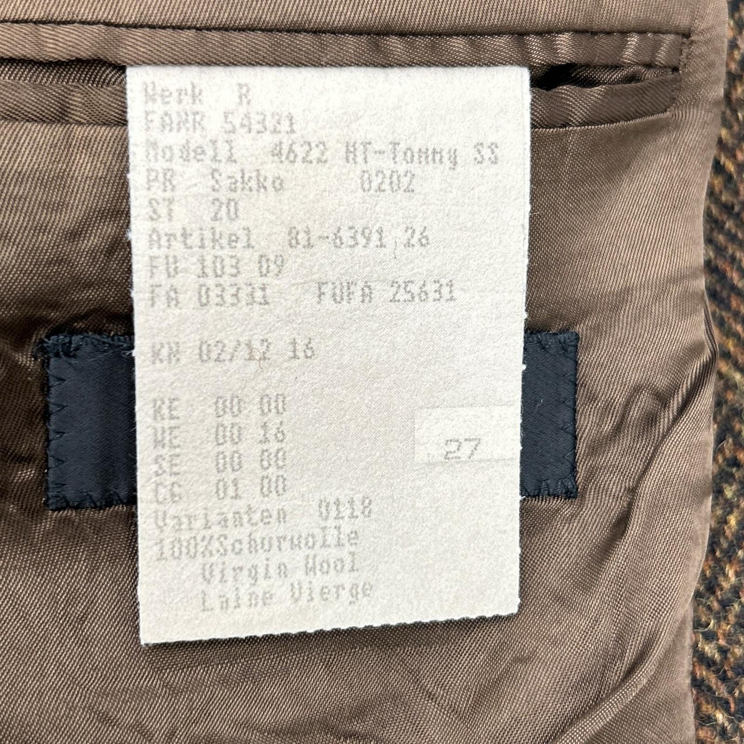 Harris Tweed Brown 3B Tailored Jacket