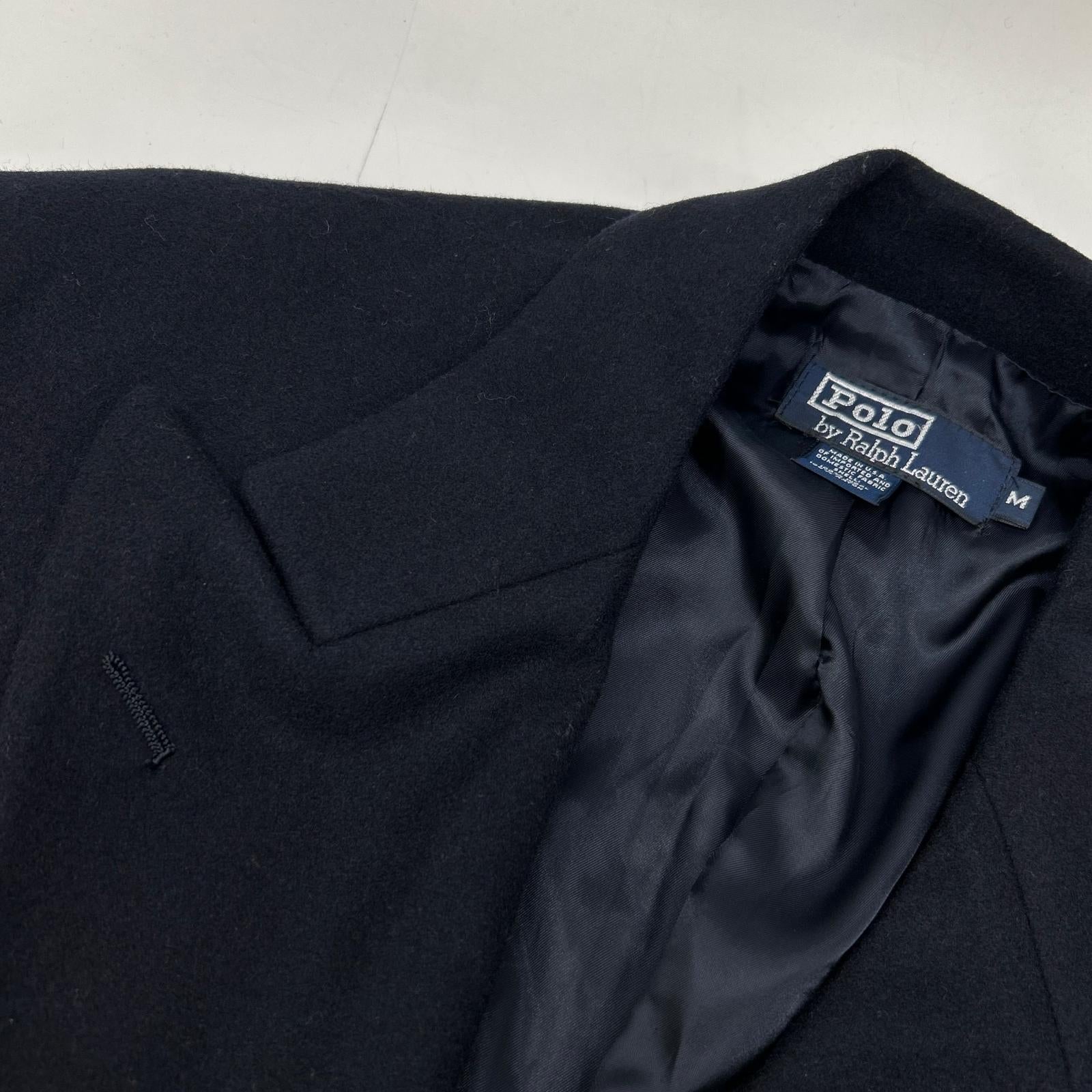 POLO RALPH LAUREN ポロ ラルフローレン 90s　USA製　ネイビー ダブルブレスト ナポレオン マリンコート ジャケット