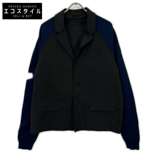 MARNI マルニ ブラック×ブルー ニット切り替えジャケット ジャケット