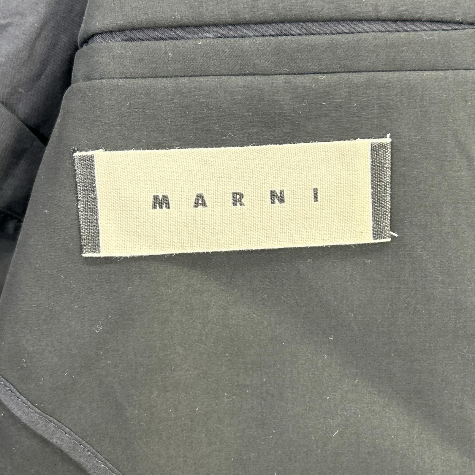 MARNI 马尼 黑色×蓝色 针织拼接夹克 外套
