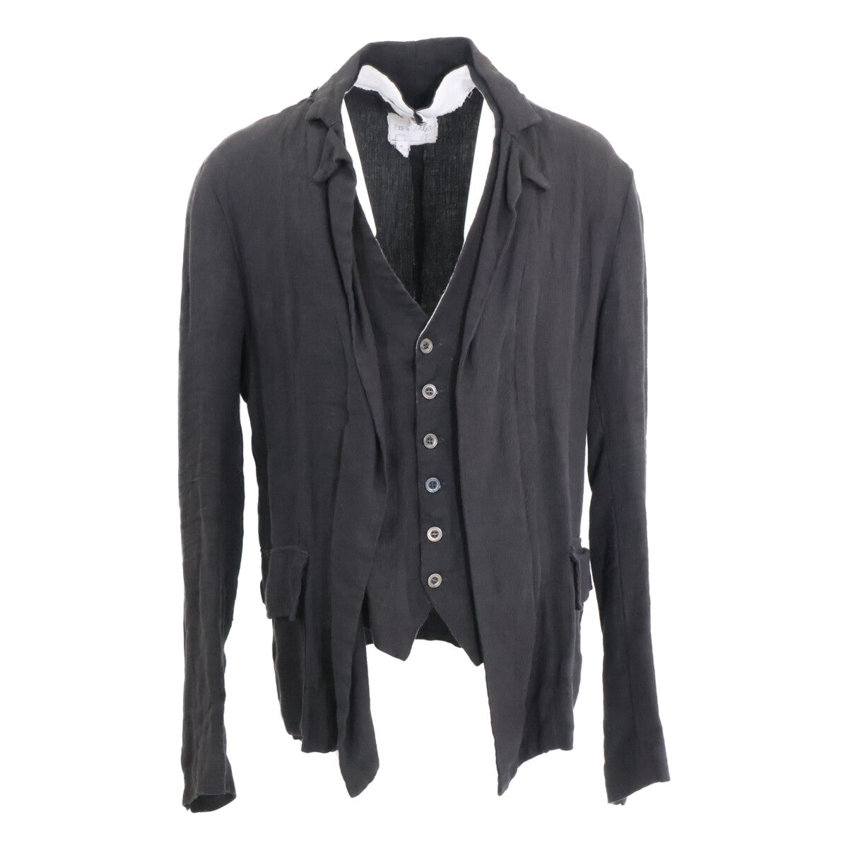 GREG LAUREN Greg Lauren Linen Distressed Olive Jacket