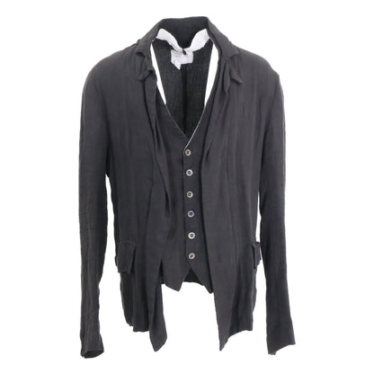 GREG LAUREN Greg Lauren Linen Distressed Olive Jacket