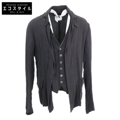 GREG LAUREN Greg Lauren Linen Distressed Olive Jacket