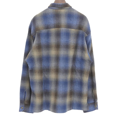 90s-00s Plaid Wool Zip Jacket Ombre Jacket M Men's