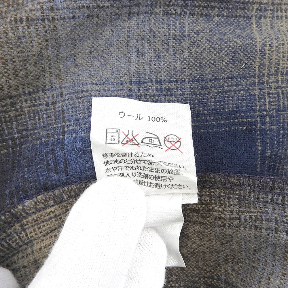 90s-00s Plaid Wool Zip Jacket Ombre Jacket M Men's