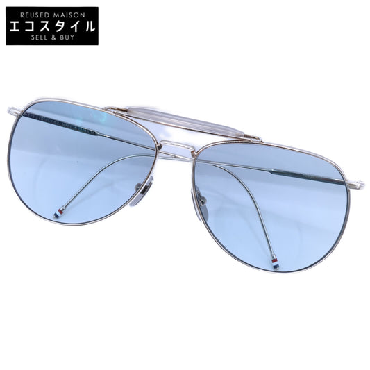 【Excellent Condition】TB-015-LTD-SLV-62 Double Bridge Teardrop Sunglasses 62□15-144 Men's