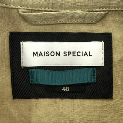 MAISON SPECIAL メゾンスペシャル オリーブ 11191311317 ドレープリネンバンドカラーロングシャツ トップス