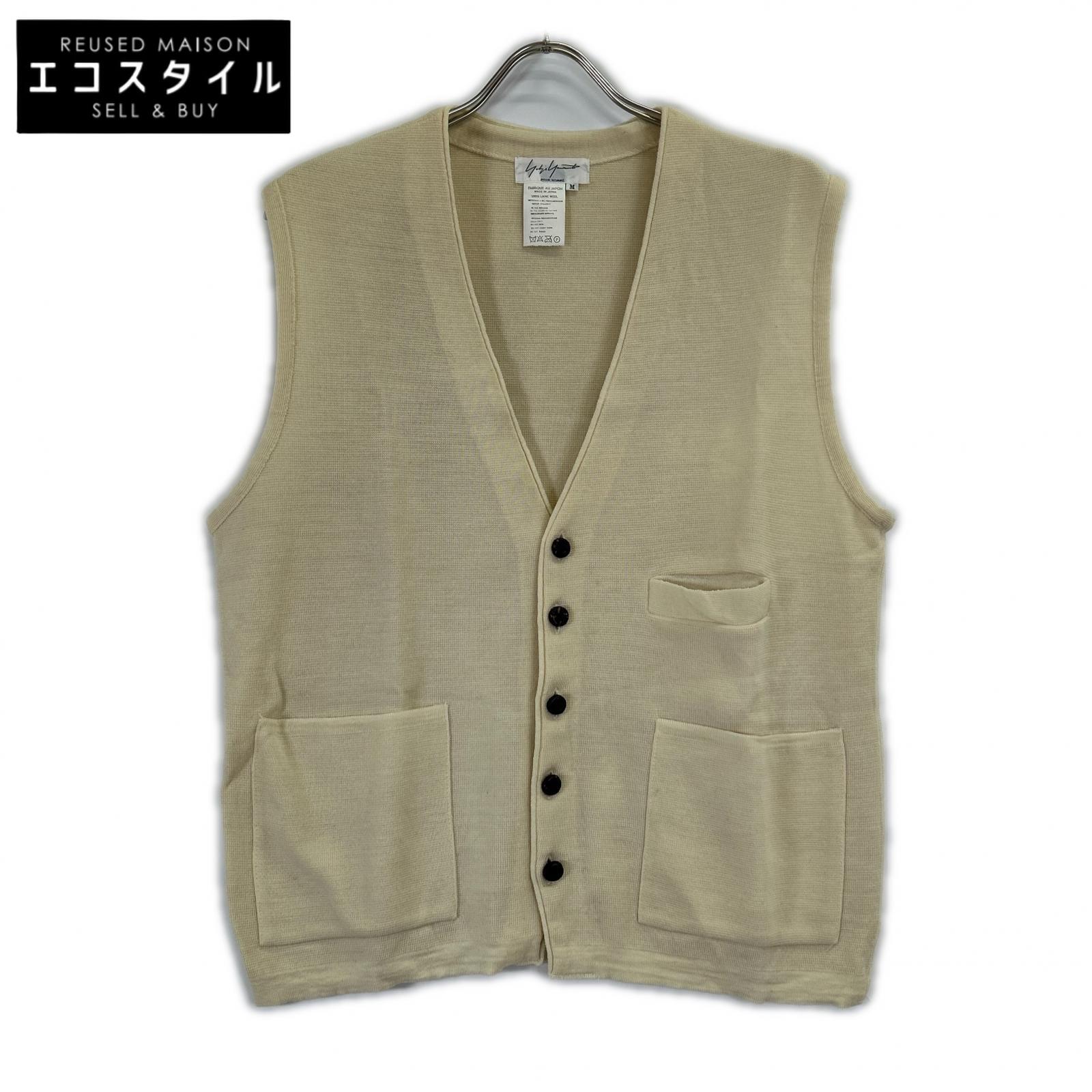 Yohji Yamamoto POUR HOMME Ivory HP-K81-920 Vintage 90s 93AW Wool Knit Vest Gilet Vest