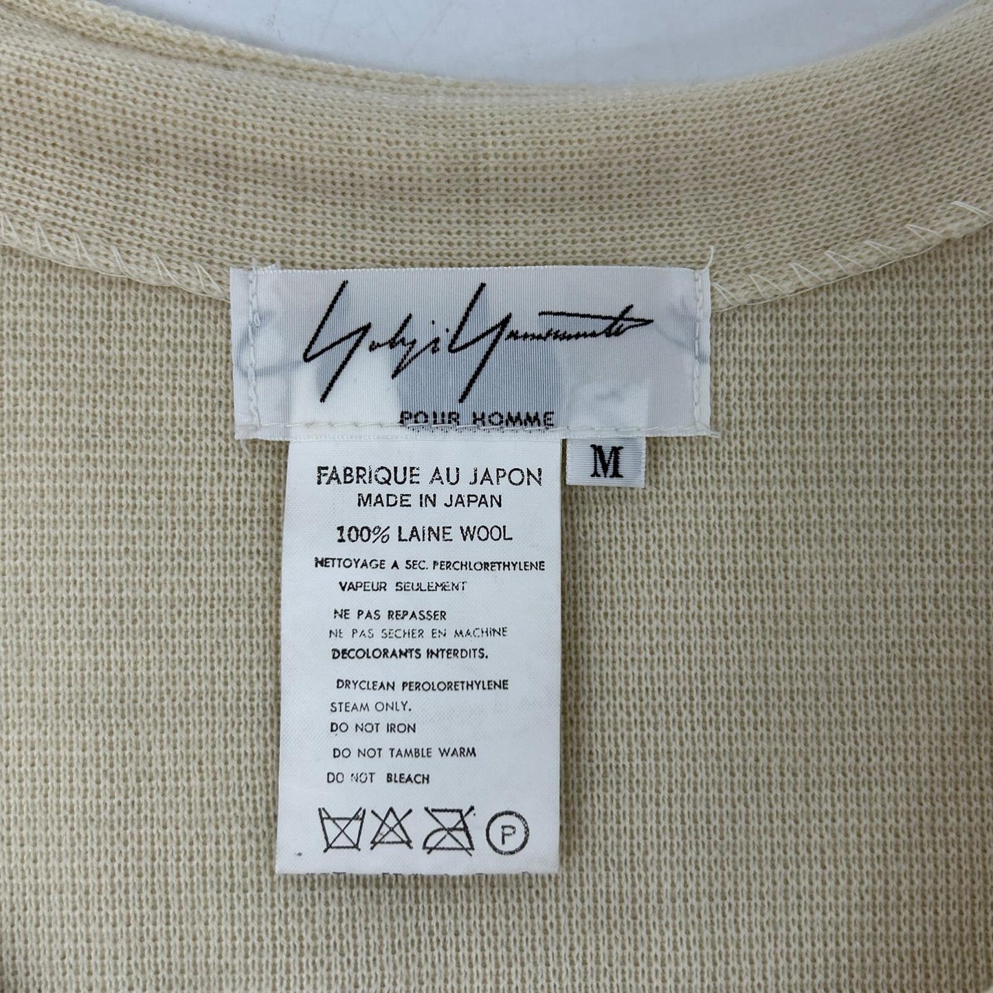 Yohji Yamamoto POUR HOMME Ivory HP-K81-920 Vintage 90s 93AW Wool Knit Vest Gilet Vest