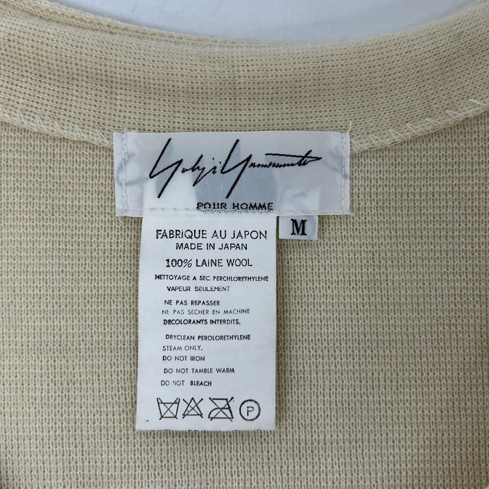 Yohji Yamamoto POUR HOMME ヨウジヤマモトプールオム アイボリー HP-K81-920 ヴィンテージ 90s 93AW ウール ニット ベスト ジレ ベスト