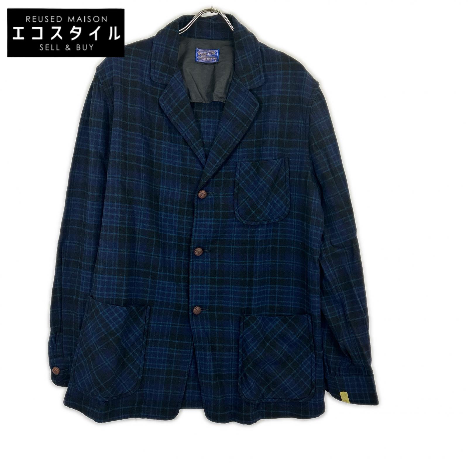 蓝色 50年代 格纹 包扣 西装外套 夹克 男式