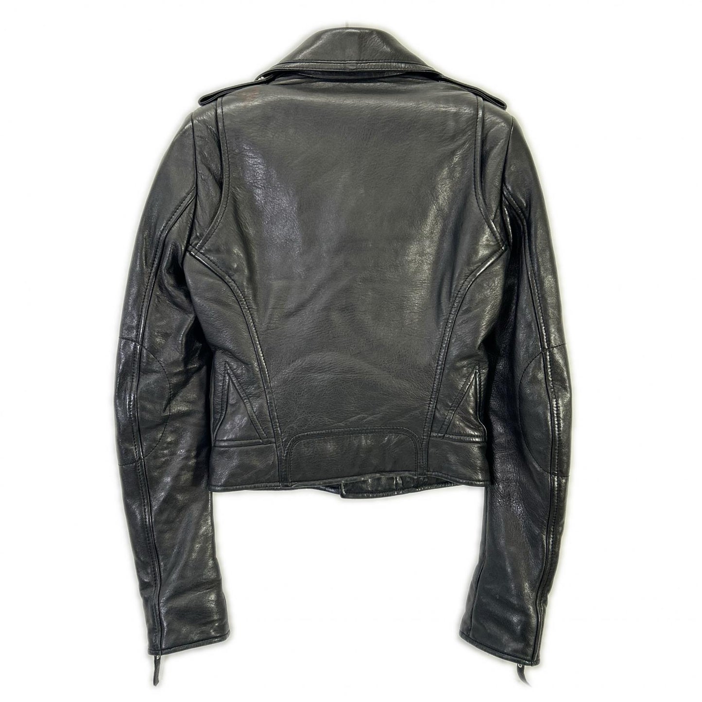 256302 ﾌﾞﾗｯｸ ﾗﾑﾚｻﾞｰ ﾀﾞﾌﾞﾙﾗｲﾀﾞｰｽｼﾞｬｹｯﾄ ジャケット 34 レディース