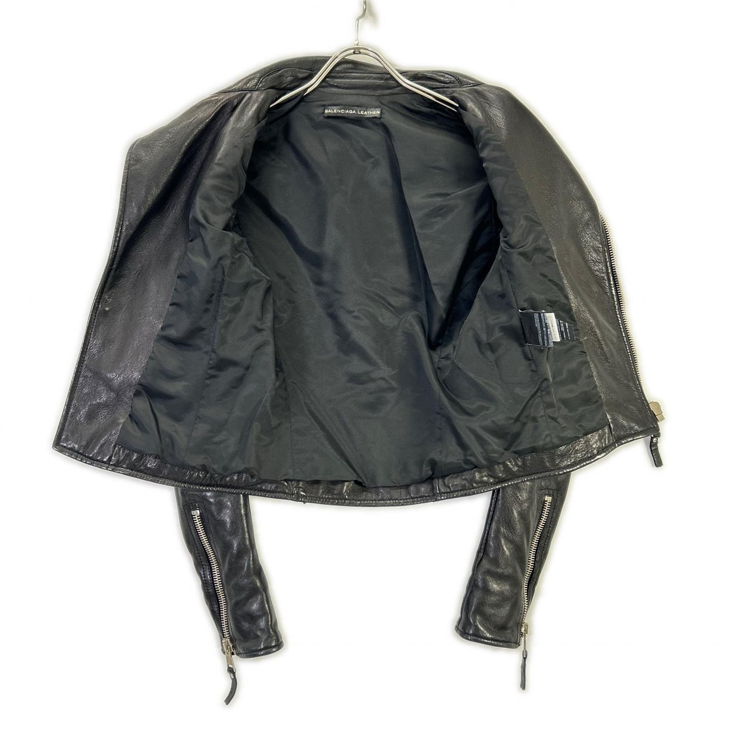 256302 ﾌﾞﾗｯｸ ﾗﾑﾚｻﾞｰ ﾀﾞﾌﾞﾙﾗｲﾀﾞｰｽｼﾞｬｹｯﾄ ジャケット 34 レディース