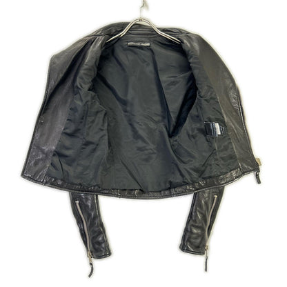 256302 ﾌﾞﾗｯｸ ﾗﾑﾚｻﾞｰ ﾀﾞﾌﾞﾙﾗｲﾀﾞｰｽｼﾞｬｹｯﾄ ジャケット 34 レディース