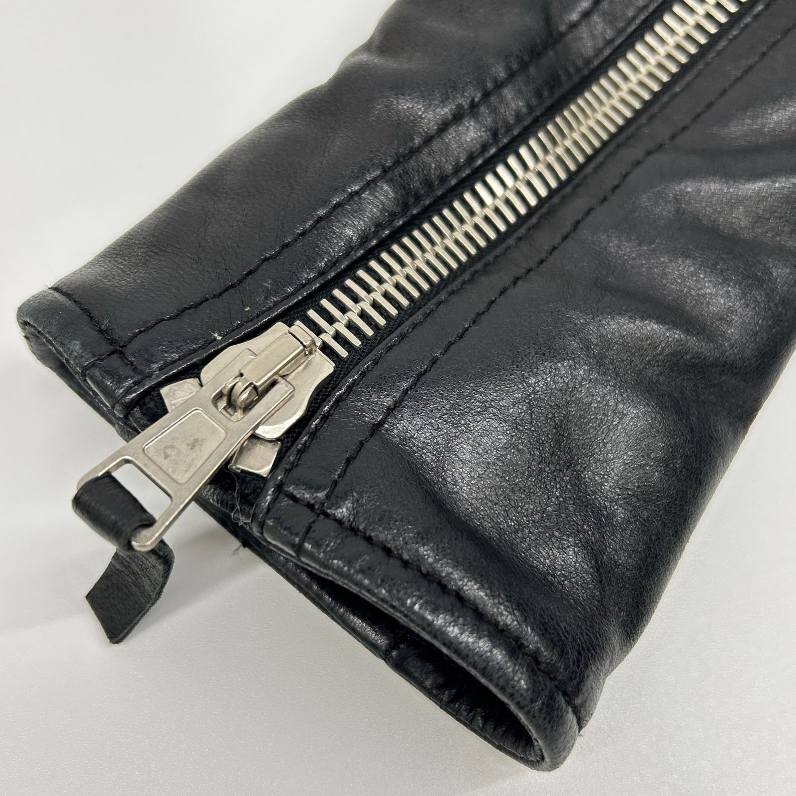 256302 ﾌﾞﾗｯｸ ﾗﾑﾚｻﾞｰ ﾀﾞﾌﾞﾙﾗｲﾀﾞｰｽｼﾞｬｹｯﾄ ジャケット 34 レディース