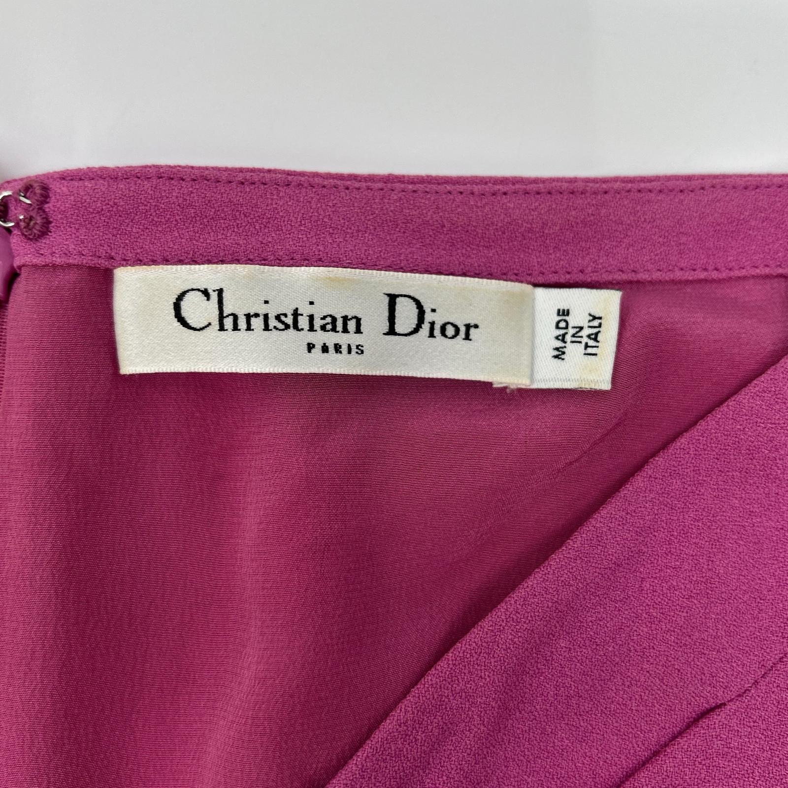 Christian Dior 2C21674A1506 Pink Sleeveless Draped Dress One-Piece Dress