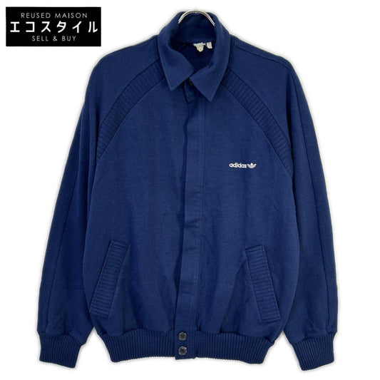 adidas アディダス ネイビー 70s 西ドイツ製 ヴィンテージアディダス 襟付きニットジャケット ジャケット