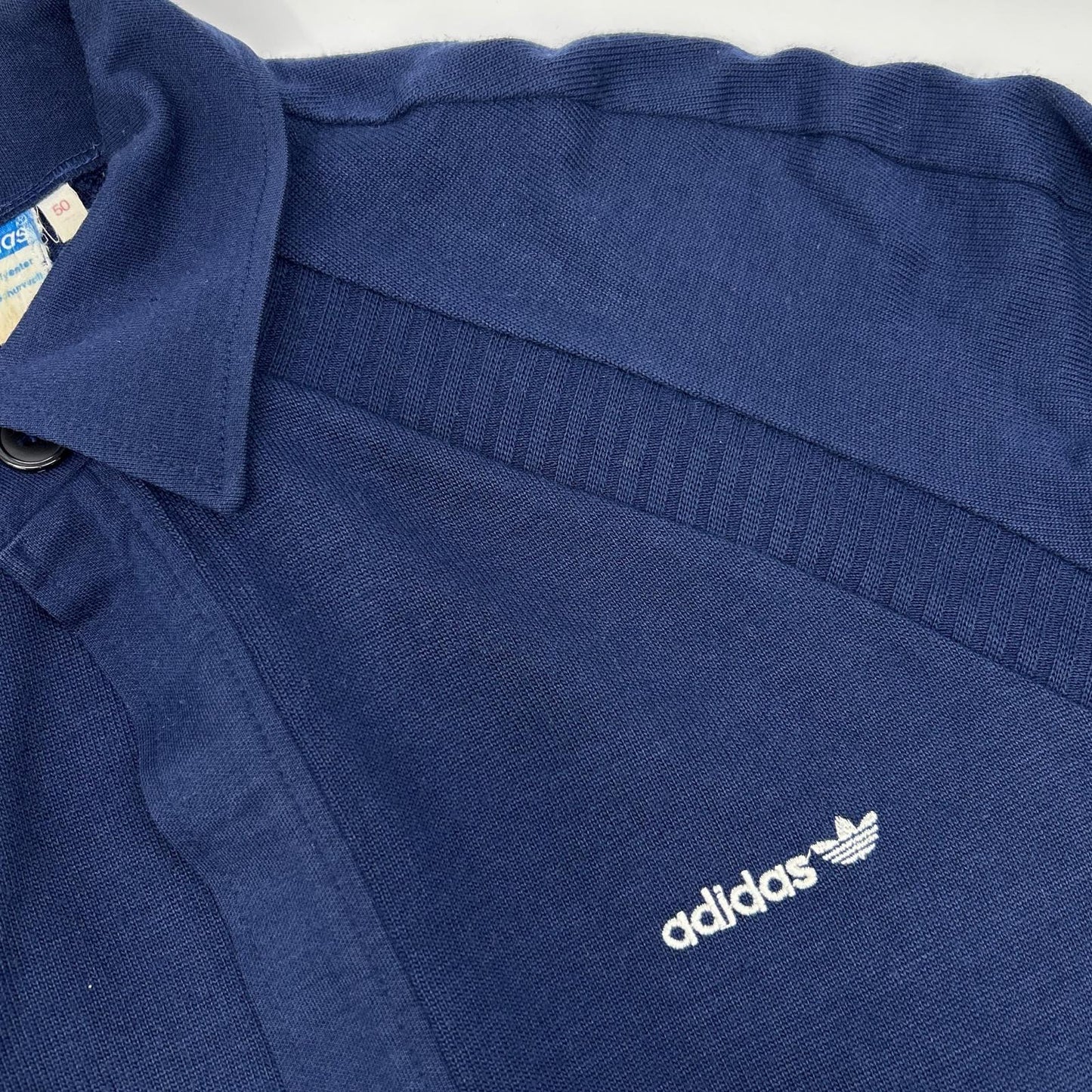 adidas 阿迪达斯 海军蓝 70年代 西德制造 复古阿迪达斯 翻领针织夹克 夹克
