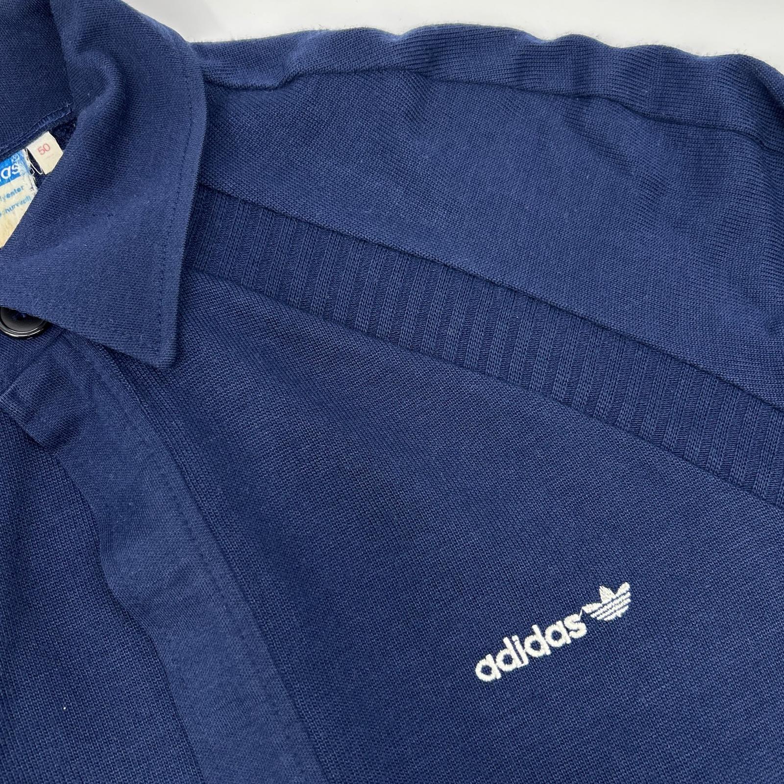 adidas 阿迪达斯 海军蓝 70年代 西德制造 复古阿迪达斯 翻领针织夹克 夹克