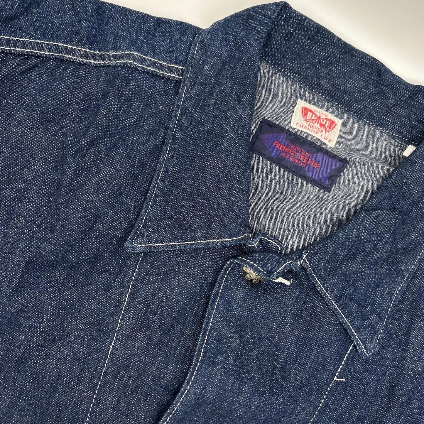 BLUE BLUE Indigo Floral Denim Coverall Top