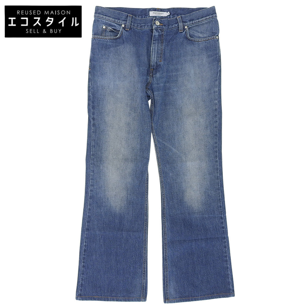 YvesSaintLaurent イヴサンローラン コットン ブーツカット デニムパンツ ボトムス メンズ ブルー 52 ボトムス