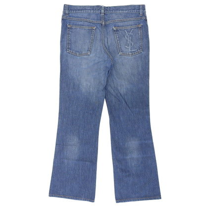 YvesSaintLaurent イヴサンローラン コットン ブーツカット デニムパンツ ボトムス メンズ ブルー 52 ボトムス