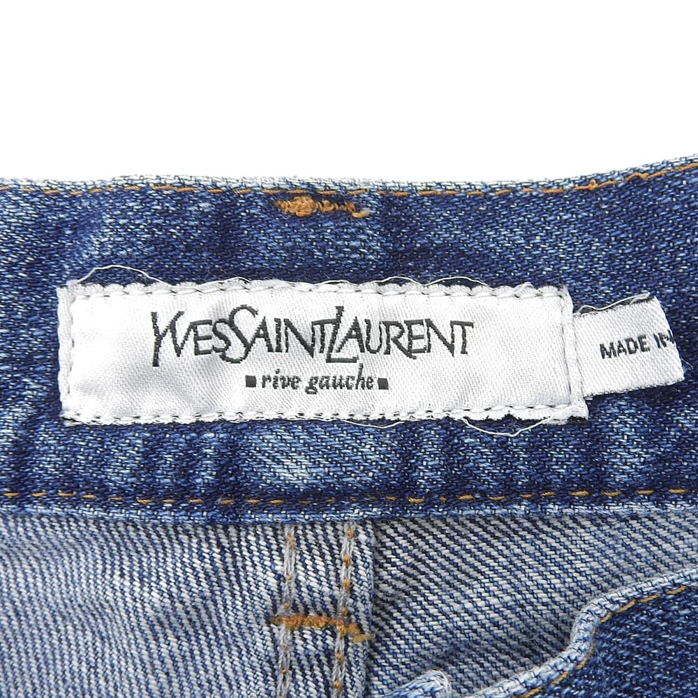 YvesSaintLaurent イヴサンローラン コットン ブーツカット デニムパンツ ボトムス メンズ ブルー 52 ボトムス