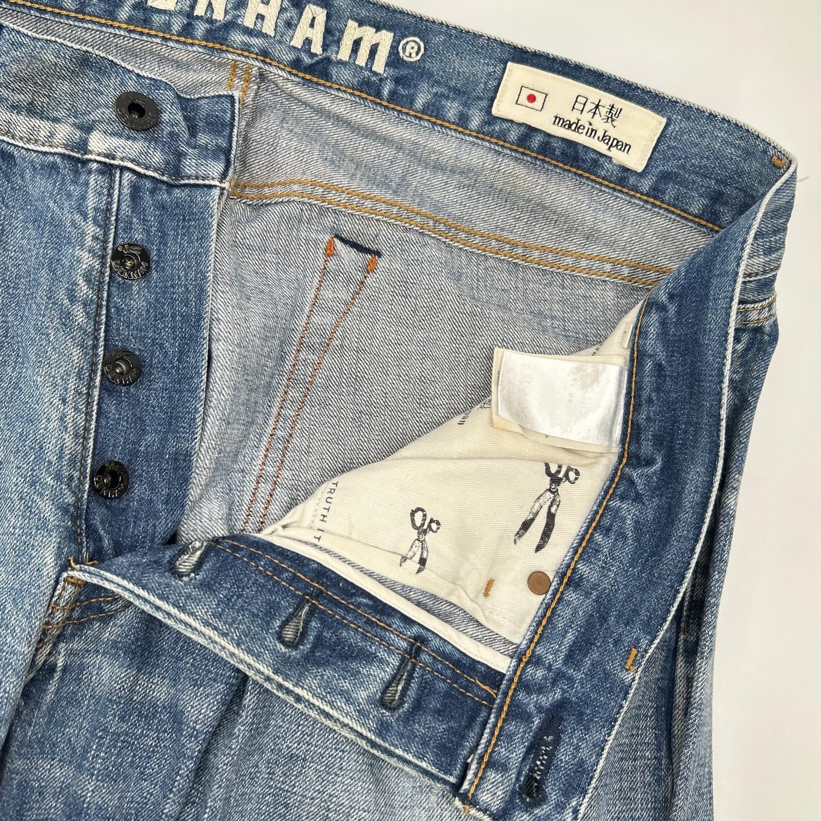 DENHAM デンハム ブルー GRADE SLIM ボタンフライ デニムパンツ ボトムス