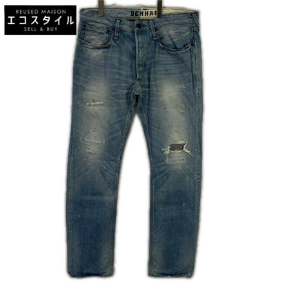 DENHAM デンハム ブルー ボタンフライ 日本製 ダメージデニムパンツ ボトムス