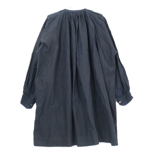 VINTAGE ヴィンテージ ANTIQUE FRENCH WORK INDIGO LINEN BIAUDE ワークシャツ トップス