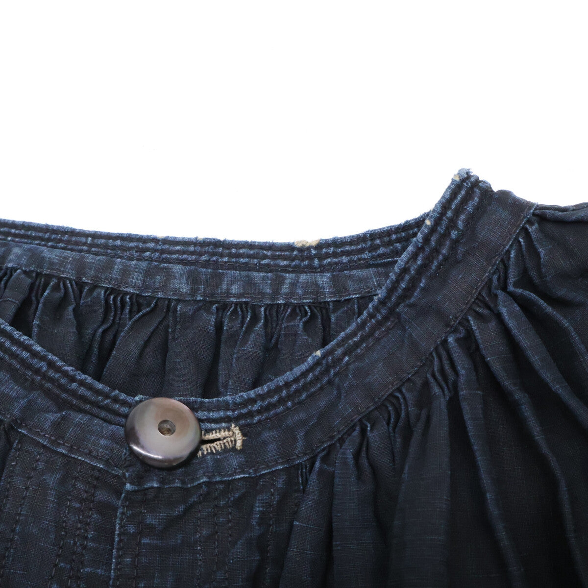 VINTAGE ヴィンテージ ANTIQUE FRENCH WORK INDIGO LINEN BIAUDE ワークシャツ トップス