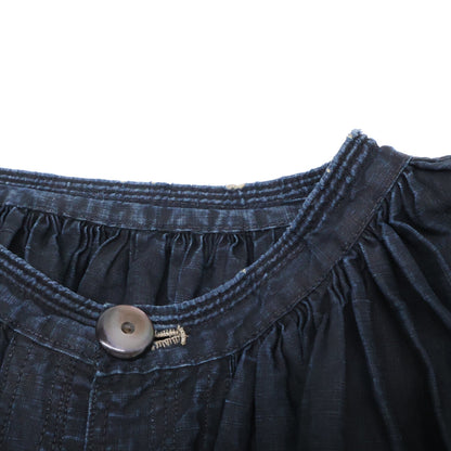 VINTAGE ヴィンテージ ANTIQUE FRENCH WORK INDIGO LINEN BIAUDE ワークシャツ トップス