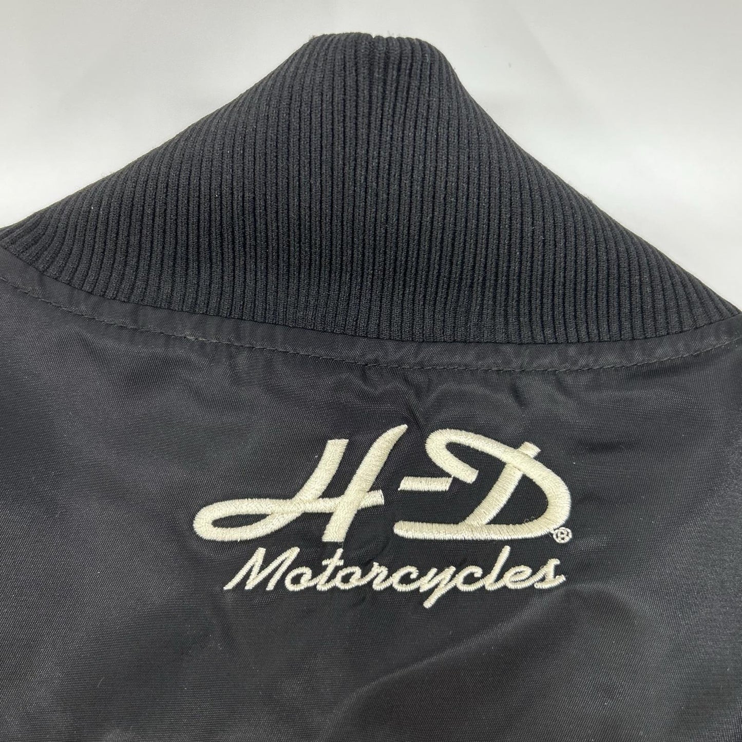 HARLEY-DAVIDSON ハーレーダビッドソン ブラック×オレンジ ナイロン ライダースジャケット ジャケット