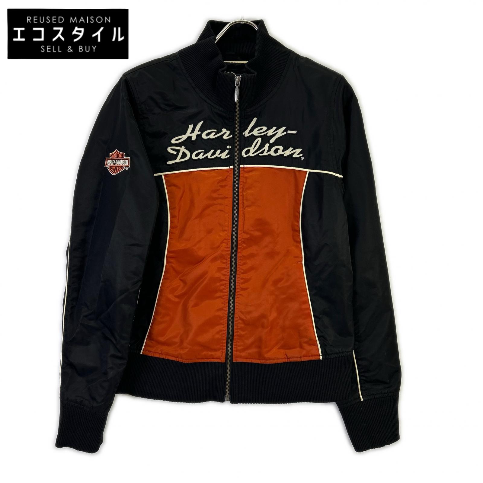HARLEY-DAVIDSON 哈雷戴维森 黑×橙色 尼龙 骑行夹克 夹克