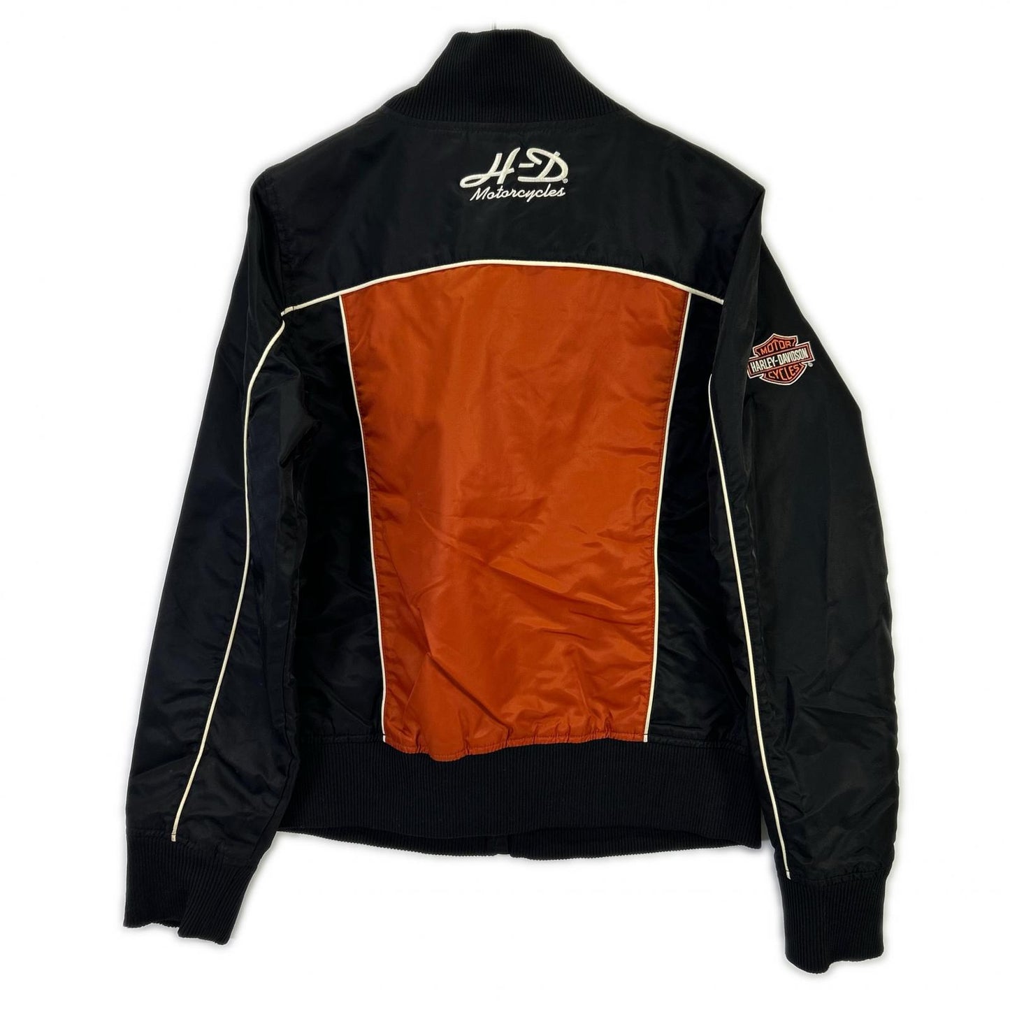 HARLEY-DAVIDSON ハーレーダビッドソン ブラック×オレンジ ナイロン ライダースジャケット ジャケット