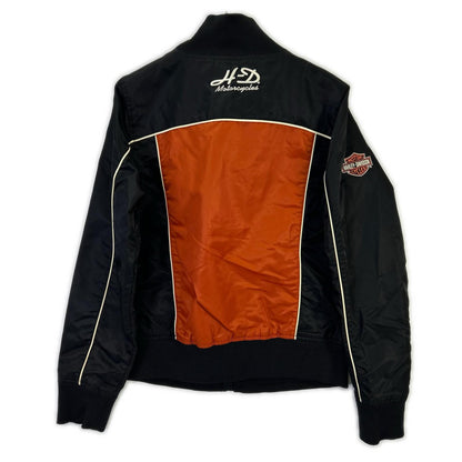 HARLEY-DAVIDSON ハーレーダビッドソン ブラック×オレンジ ナイロン ライダースジャケット ジャケット