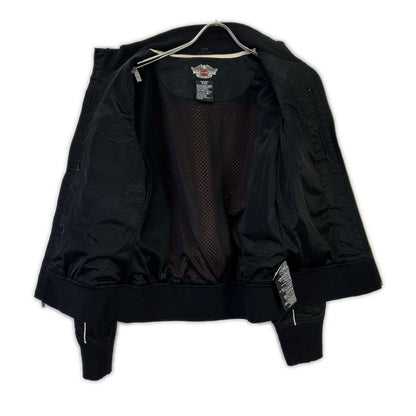 HARLEY-DAVIDSON ハーレーダビッドソン ブラック×オレンジ ナイロン ライダースジャケット ジャケット
