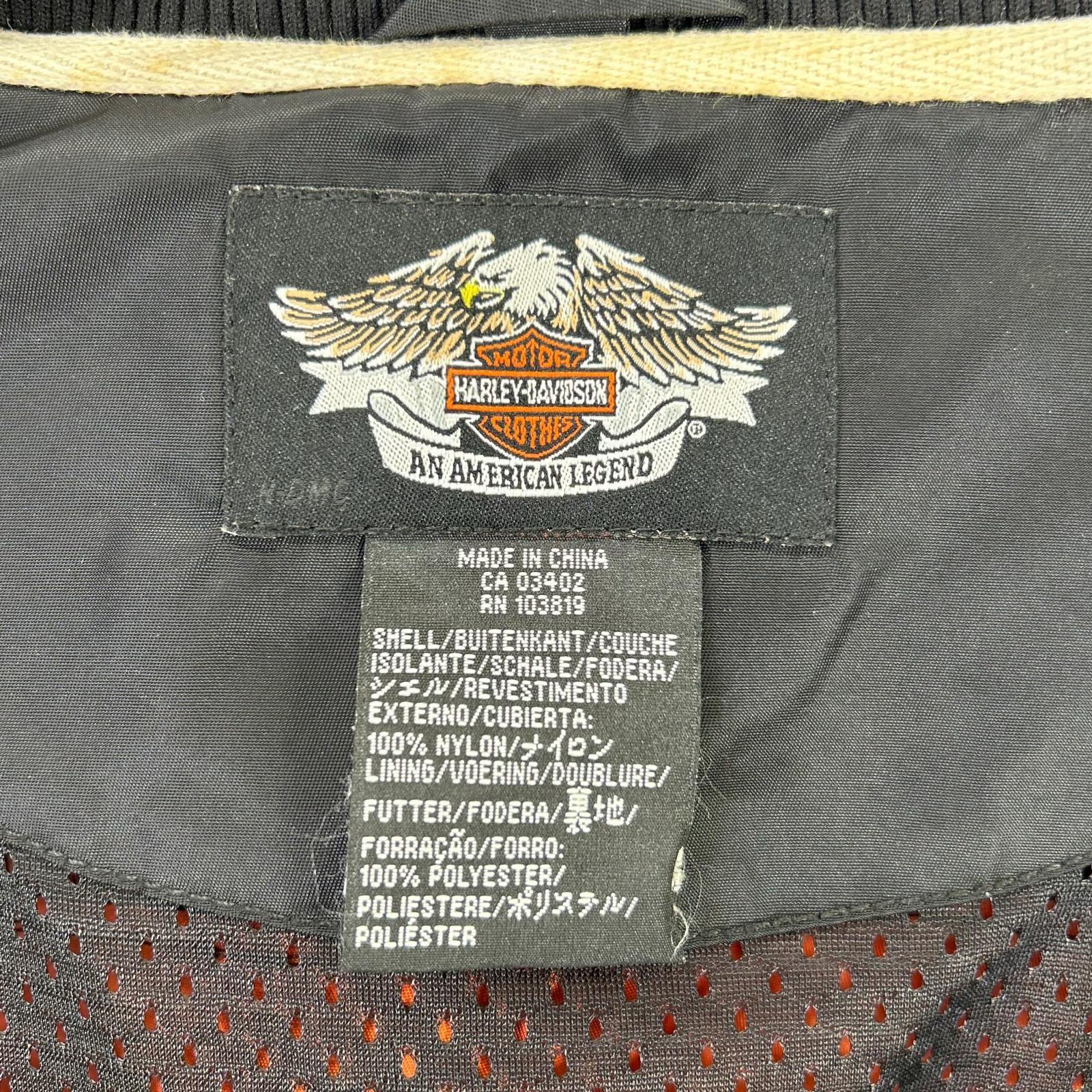 HARLEY-DAVIDSON ハーレーダビッドソン ブラック×オレンジ ナイロン ライダースジャケット ジャケット