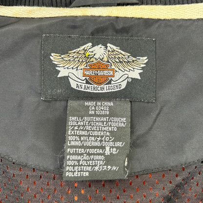 HARLEY-DAVIDSON ハーレーダビッドソン ブラック×オレンジ ナイロン ライダースジャケット ジャケット