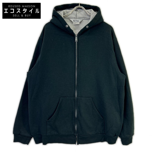 MULESKINS Black 80s Vintage Thermal Lined Full Zip Sweatshirt Hoodie Jacket
