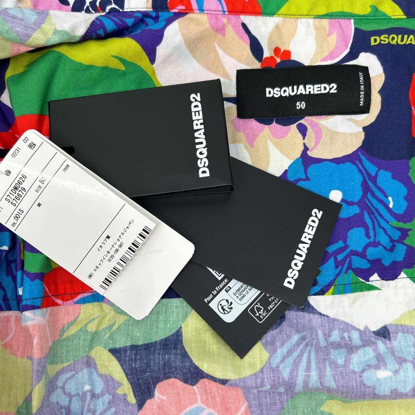 DSQUARED2 ディースクエアード S71DM0626 S76678 花卉印花 长袖衬衫 上衣