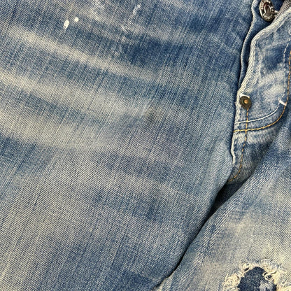 DSQUARED2 ディースクエアード S71LB0108 靛蓝色 破洞牛仔下装