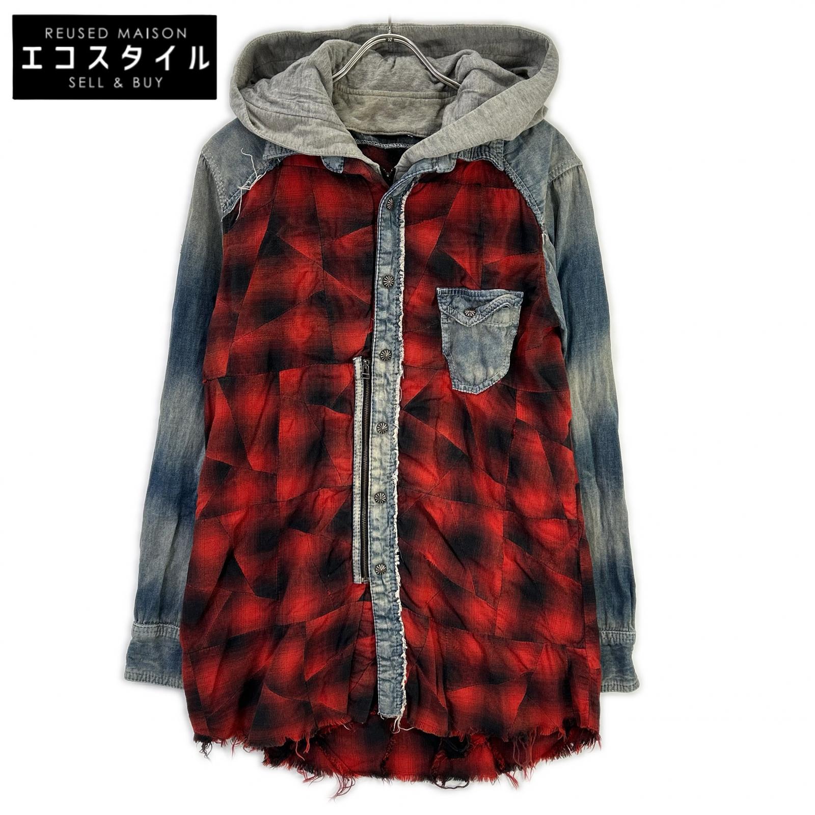 14th addiction フォーティーンス アディクション FRANCES チェック柄 フーディー シャツ トップス