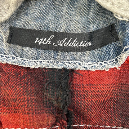 14th addiction フォーティーンス アディクション FRANCES チェック柄 フーディー シャツ トップス
