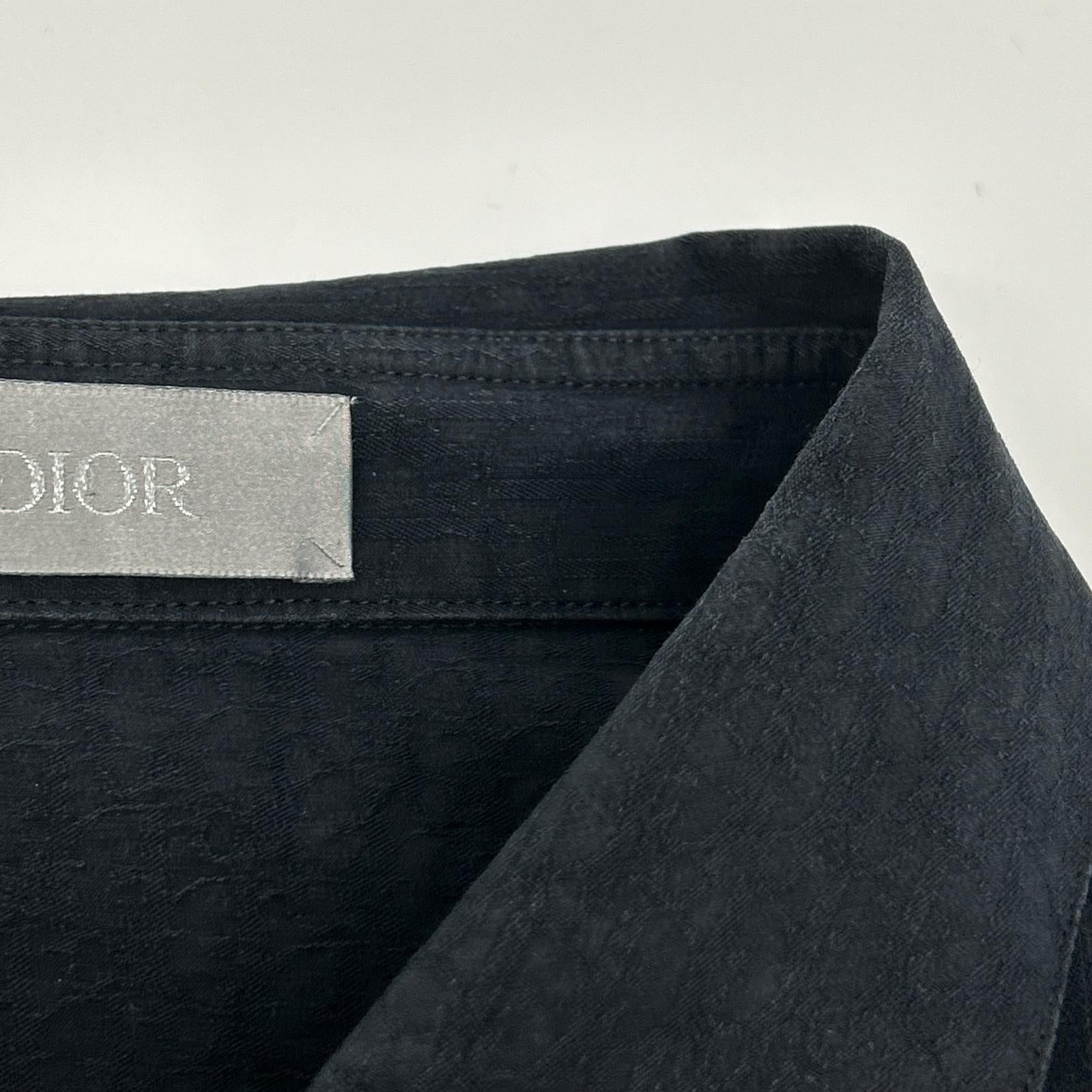 DIOR ディオール 013C502A4743 ネイビー オブリークコットン ジャガードシャツ トップス