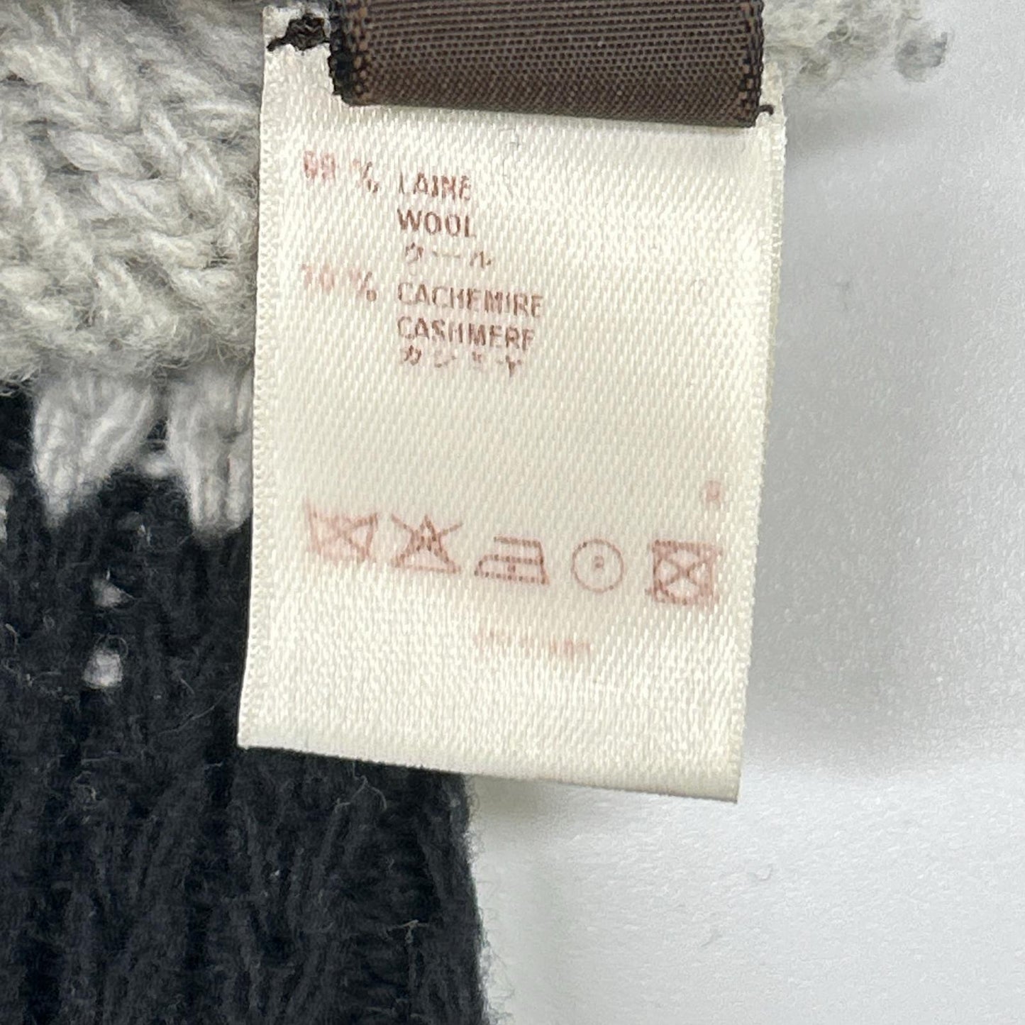LOUIS VUITTON ルイヴィトン ブラック×グレー ウール×カシミヤ ボーダーニット トップス