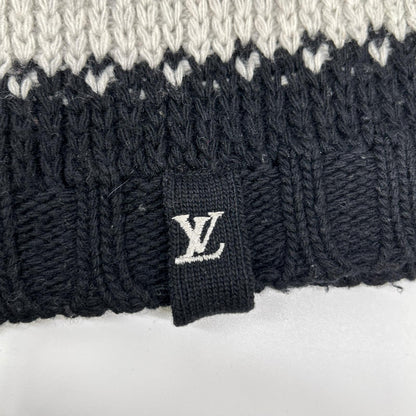LOUIS VUITTON ルイヴィトン ブラック×グレー ウール×カシミヤ ボーダーニット トップス