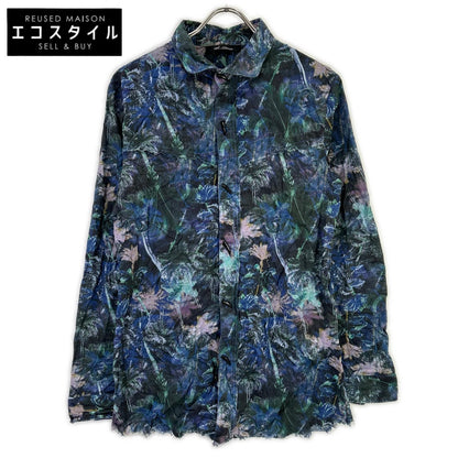14th addiction フォーティーンス アディクション ブルー 総柄 長袖シャツ トップス