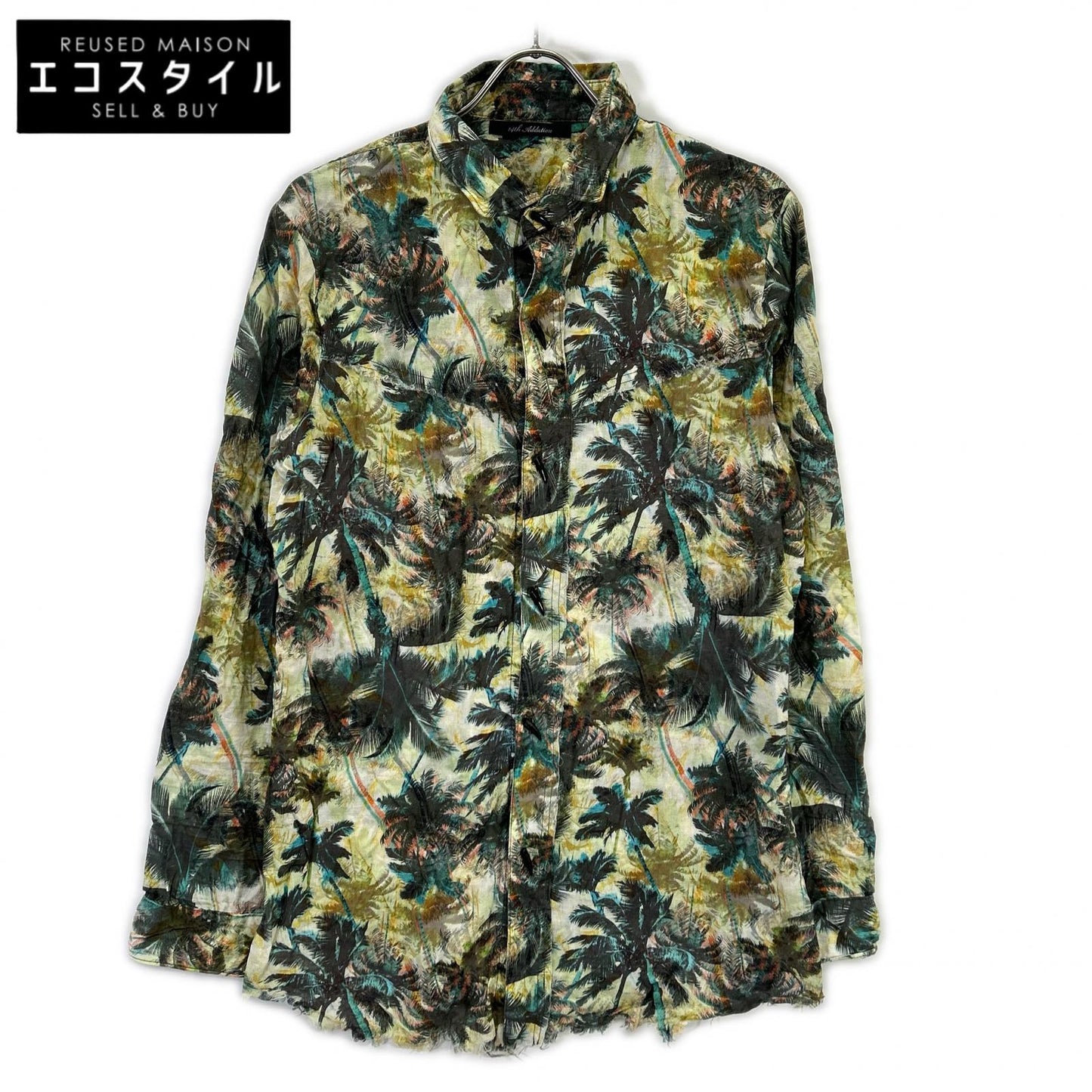 14th addiction フォーティーンス アディクション イエロー 総柄 長袖シャツ トップス